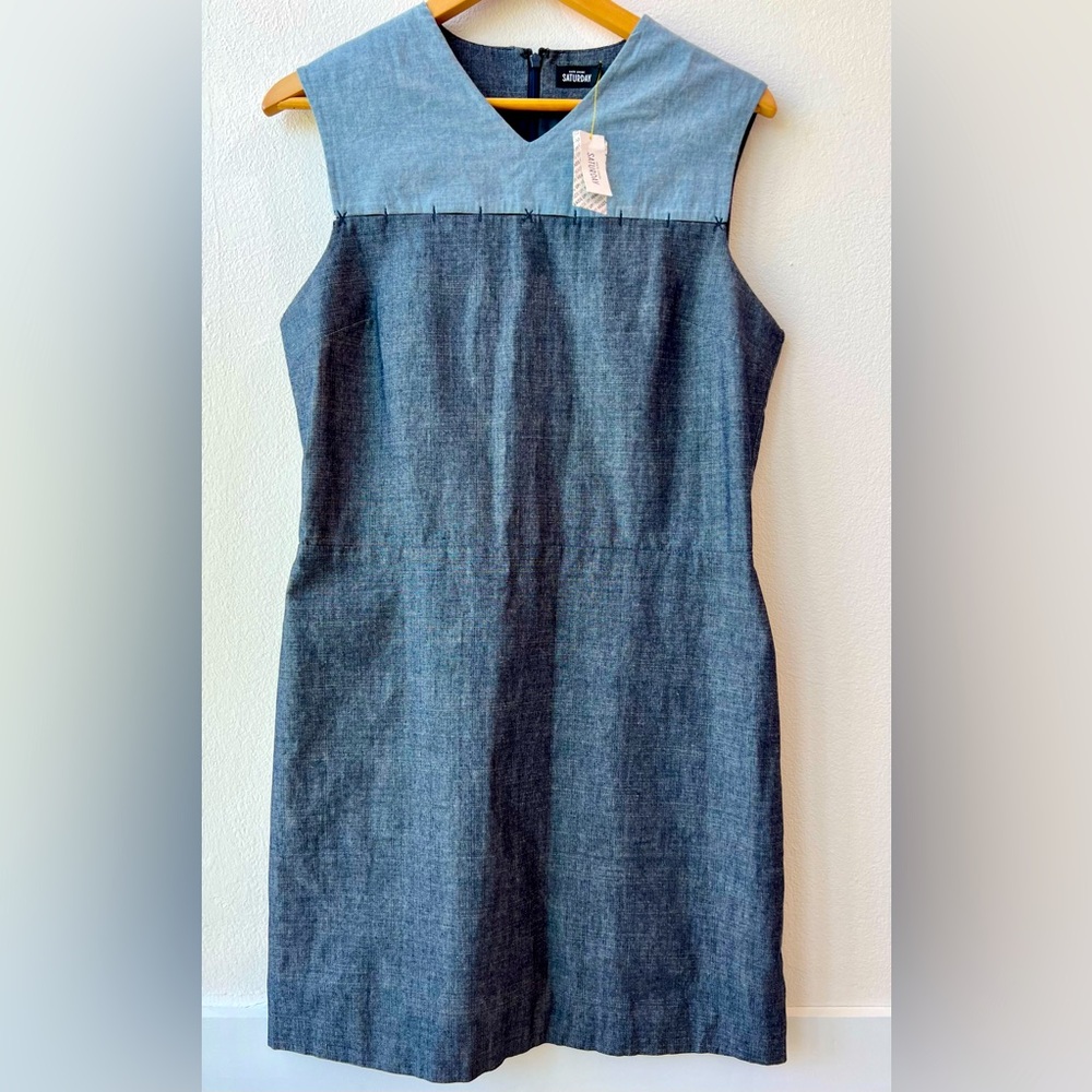 KATE SPADE | Denim NWT Saturday Panel V-Neck Shift Dress | Size L